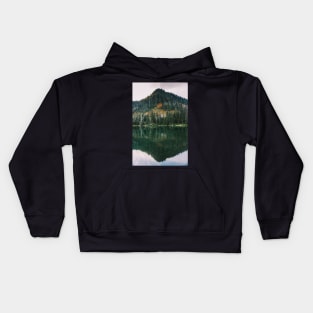 Mountain lake reflection at Lake 22 in Granite Falls,Washington Kids Hoodie